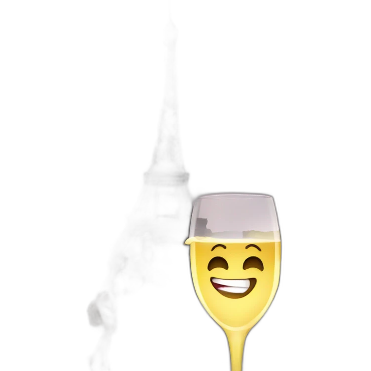 Chica tomando vino en la torre eiffel emoji