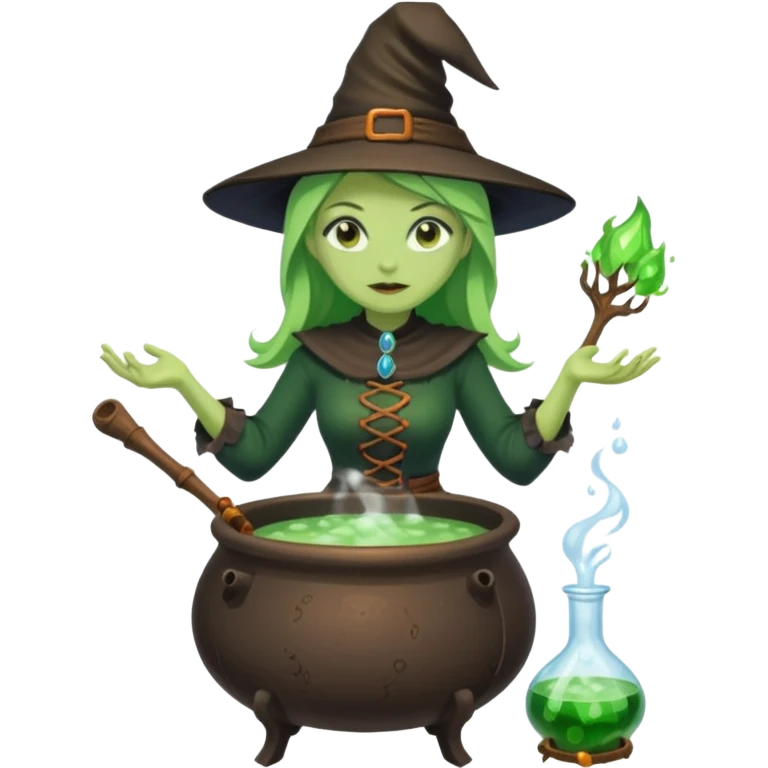 green witch cooking potion emoji