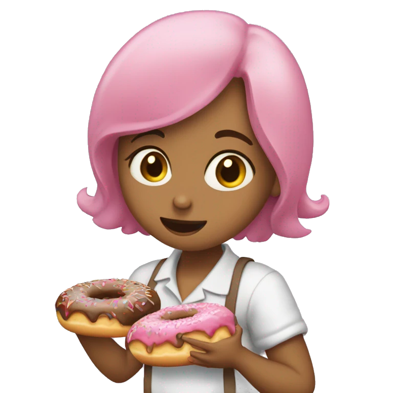 Une fille qui mange un donuts  emoji