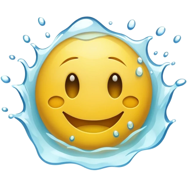 scared smiley face being drowned with so much water emoji