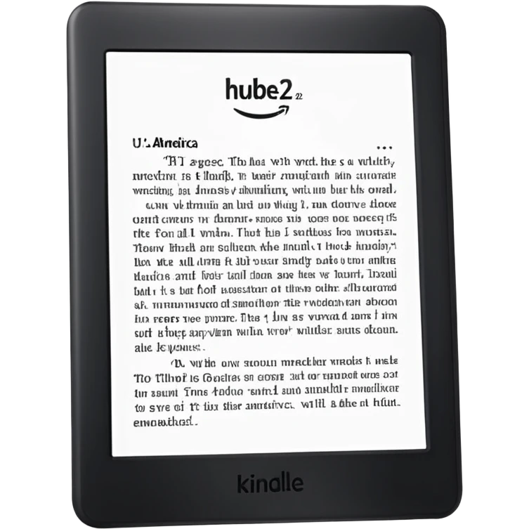 BACL KINDLE WITH A PAGE WHERE IT SAYS HUB 22 AMERICA emoji