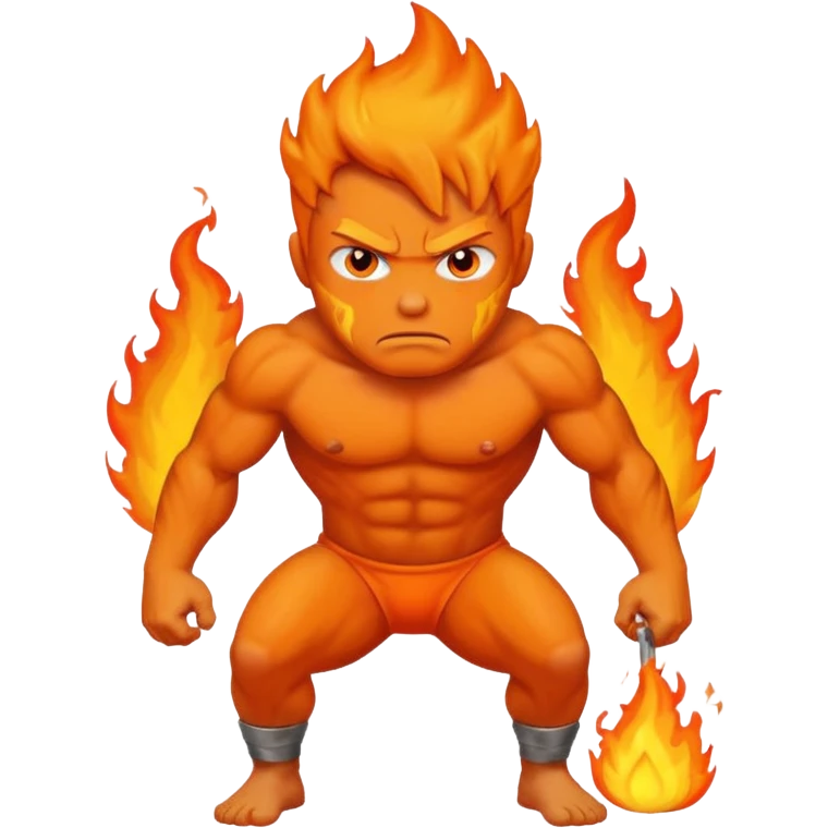 Man peeing fire emoji