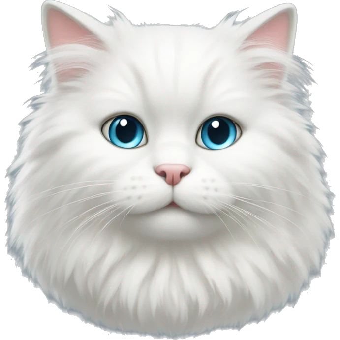 Cute white fluffy cat emoji