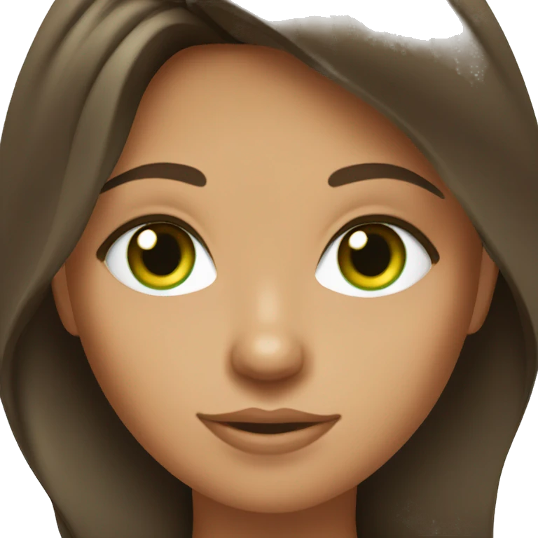 tanned green-eyed brunette girl emoji