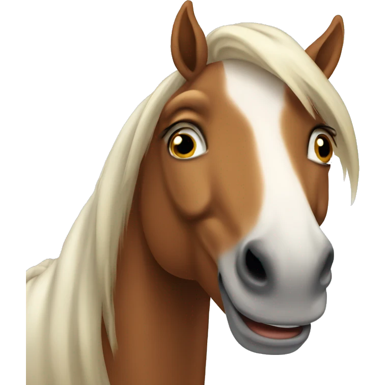 a happy horse face emoji