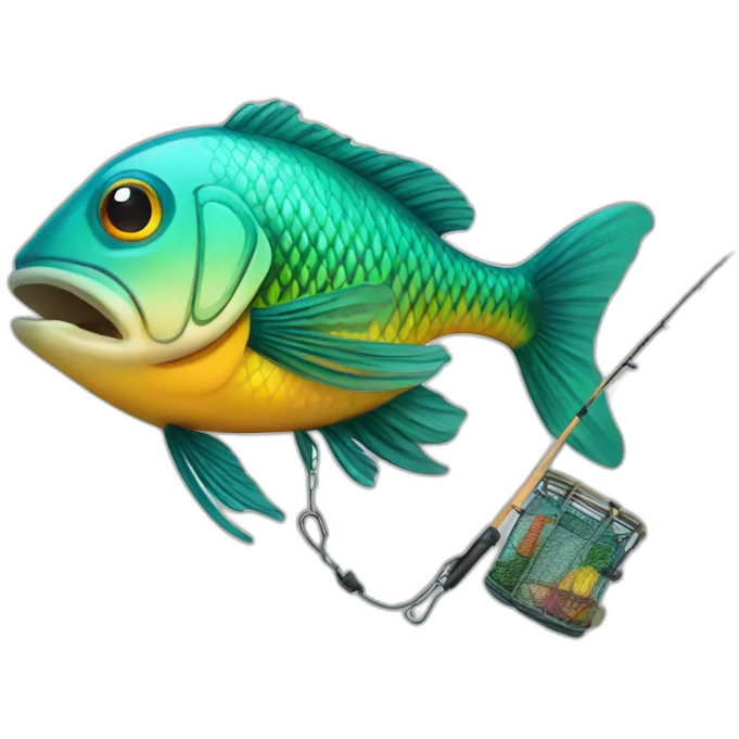 Fish with fishing gear emoji