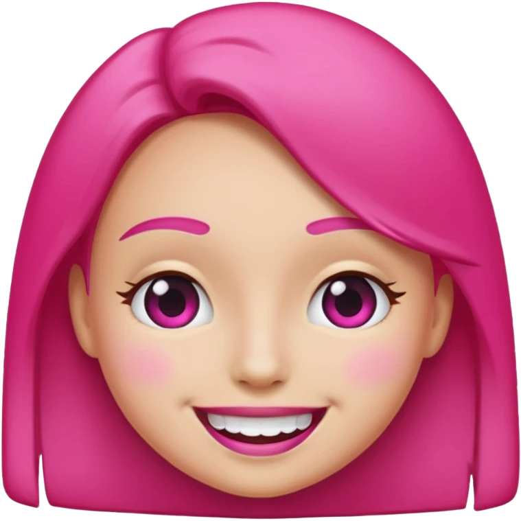 A smiling face but hot pink emoji