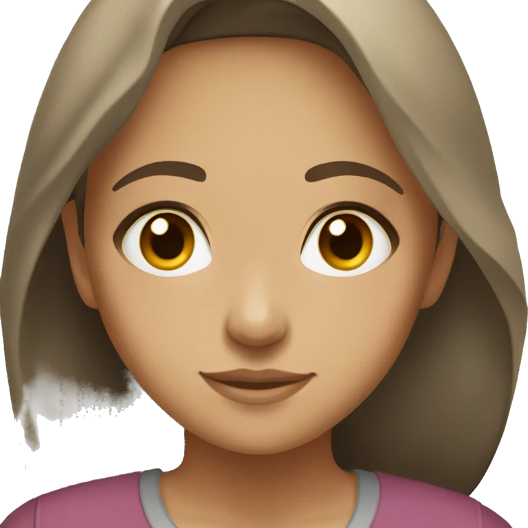 iraqi girl with brown hair, brown eyes, light tan skin, kurdish emoji