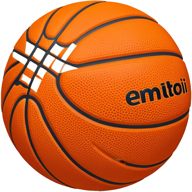 Cinematic Realistic image of a basketball rendered in vivid orange with a pebbled surface texture and crisp stitching details, set against a high-contrast backdrop that highlights its dynamic, sporty essence emoji