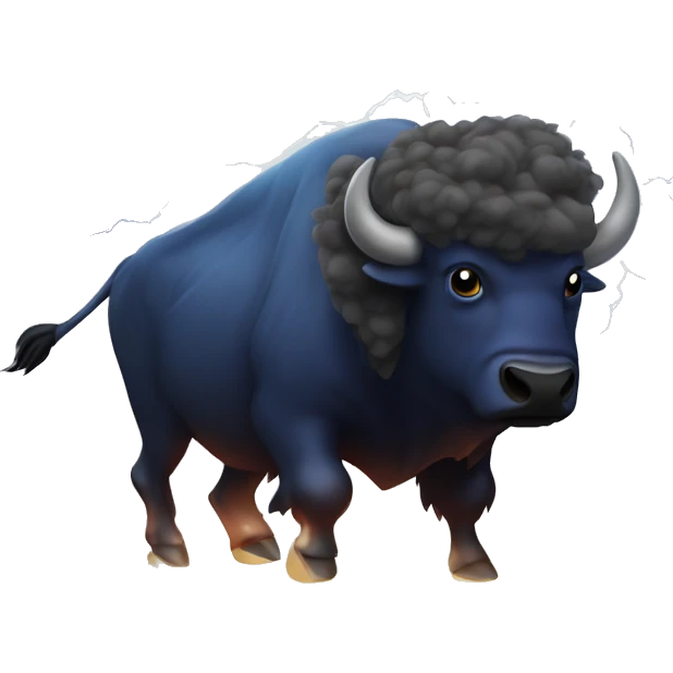a buffalo in a lightning storm emoji
