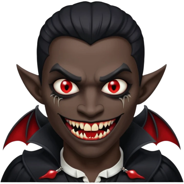half man half vamp mirrored black emoji