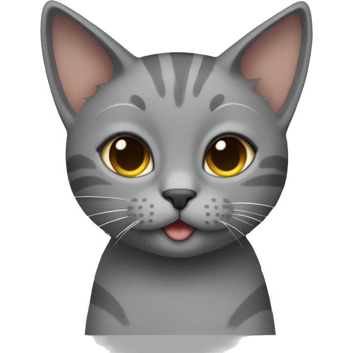 Gray cat giving a peace sign emoji
