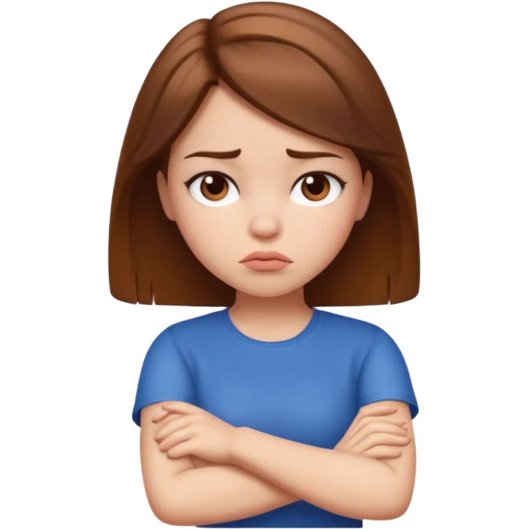 Pouting girl arms crossed emoji