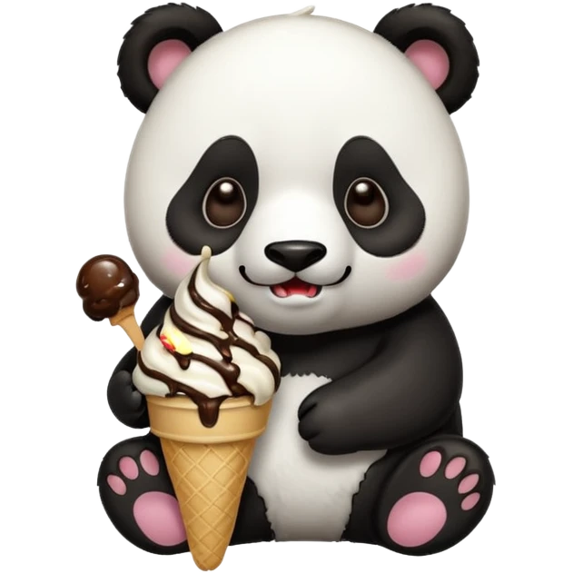 Panda eating ice cream emoji