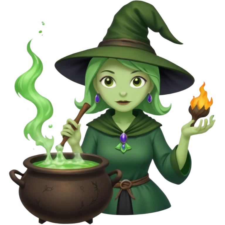 green witch cooking potion emoji