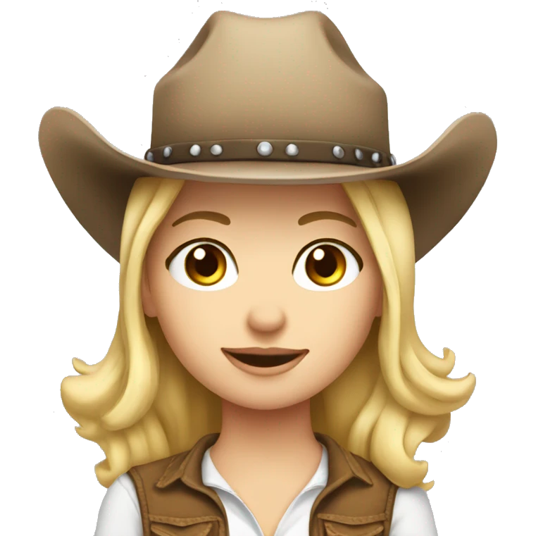 Pretty white girl cowgirl emoji