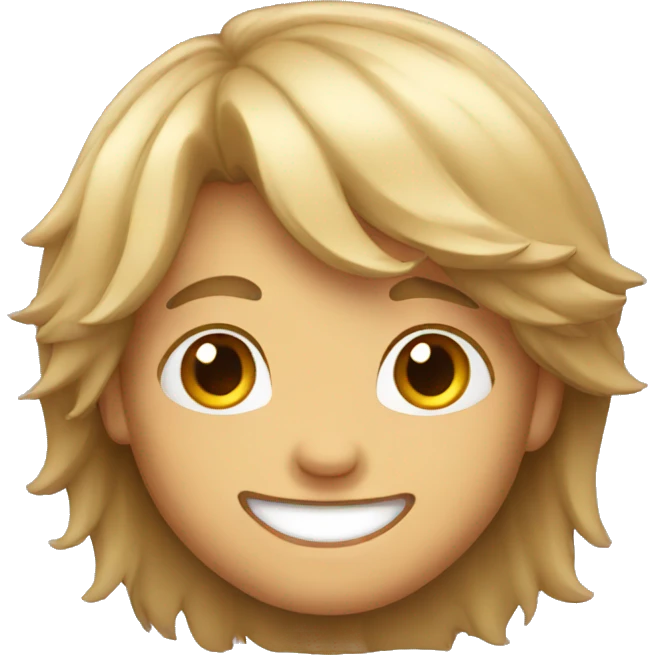 happy boy with long hair emoji