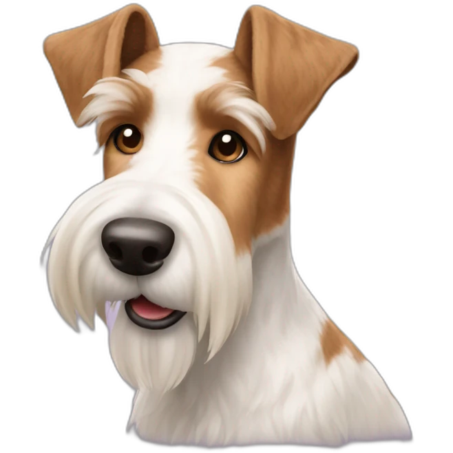 brown and white long hair fox terrier emoji