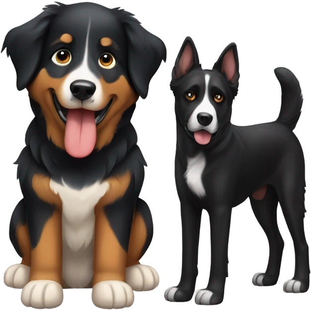 Mostly black German shepard and Bernese mountain dog  emoji