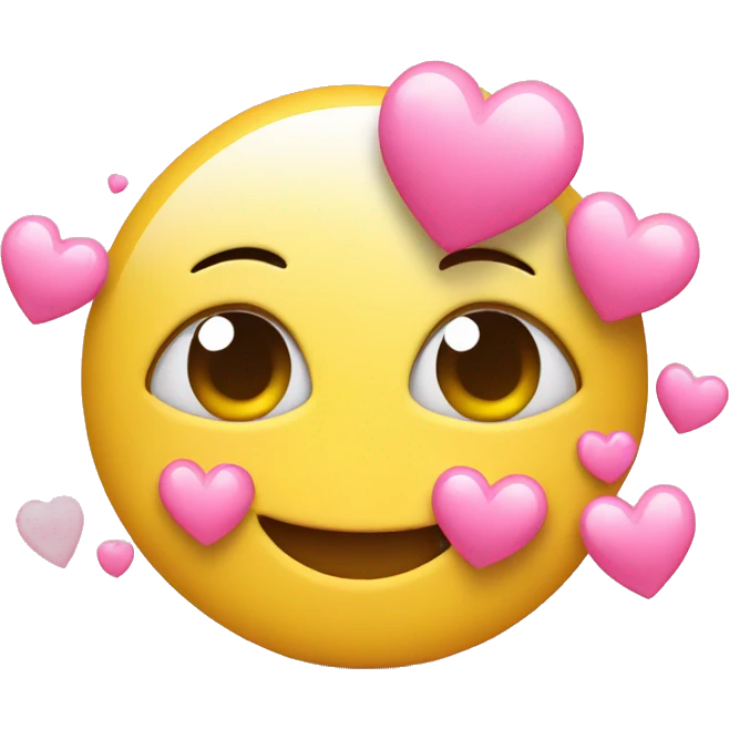 Blushing smiley with pink hearts  emoji