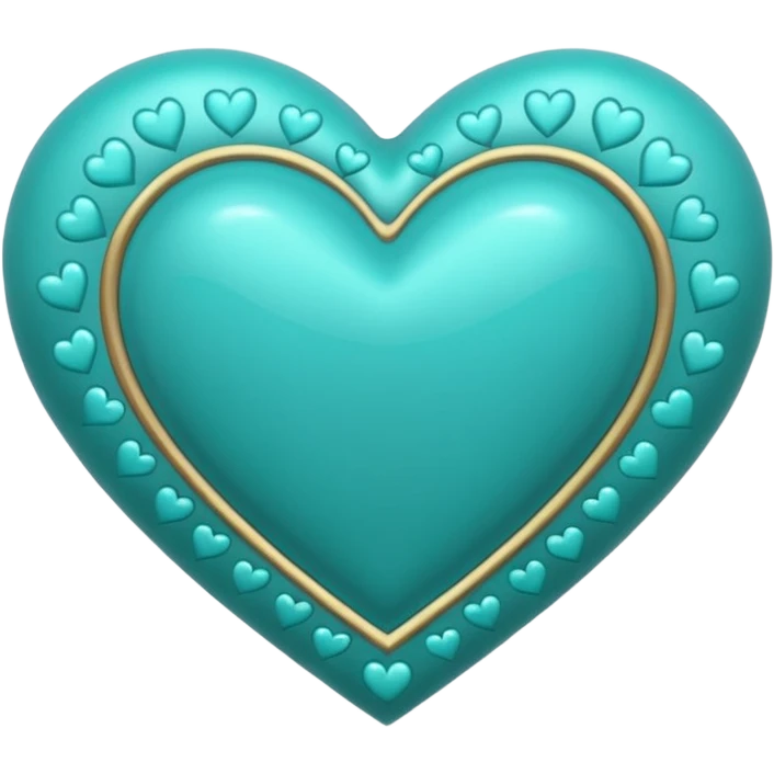 Teal heart with hearts and Belles wording emoji
