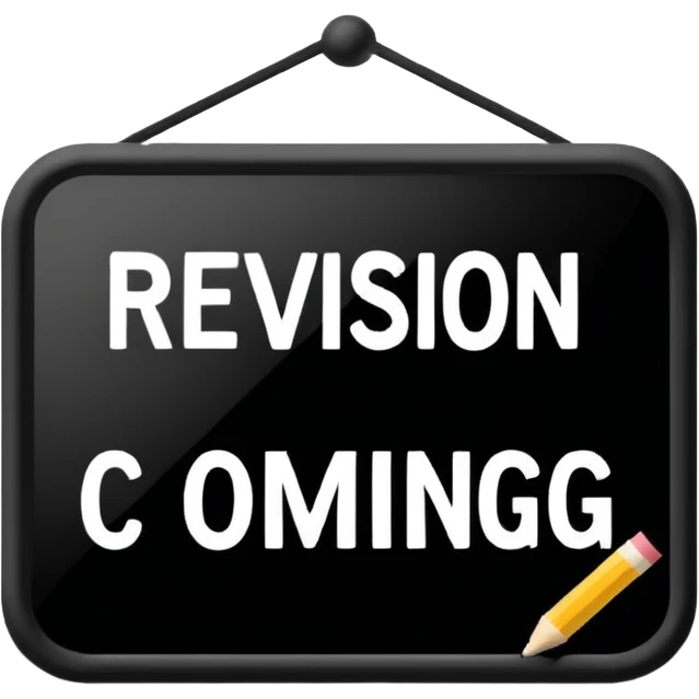 Sign saying REVISION COMING emoji