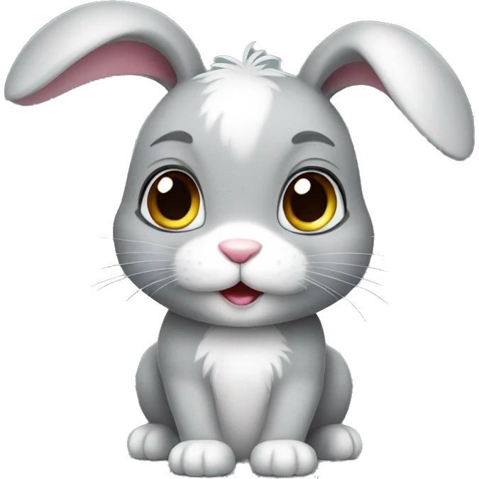 Bunny gray cute emoji