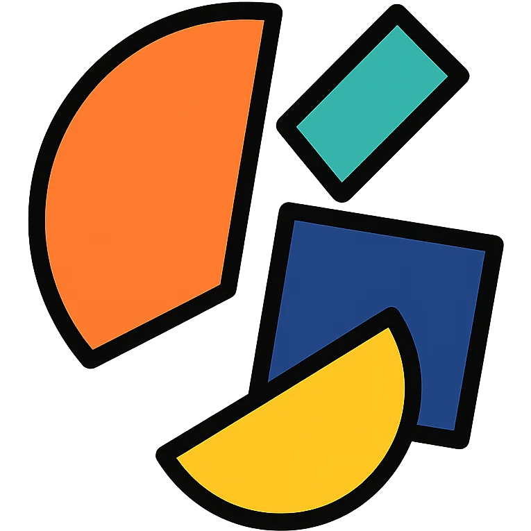 minimalist, bold, tech-forward logo for a modern co-founder matching app called Unhinge, abstract design with dynamic, misaligned geometric shapes suggesting movement and connection, slightly playful and unrestrained, breaking out of the startup mold, clean but expressive color palette between neon startup and pastel chaos, no cliché hearts or handshakes, optimized for app icon and favicon emoji