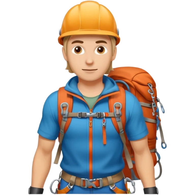 Climber with carabiners in Mountain Climbing Team emoji
