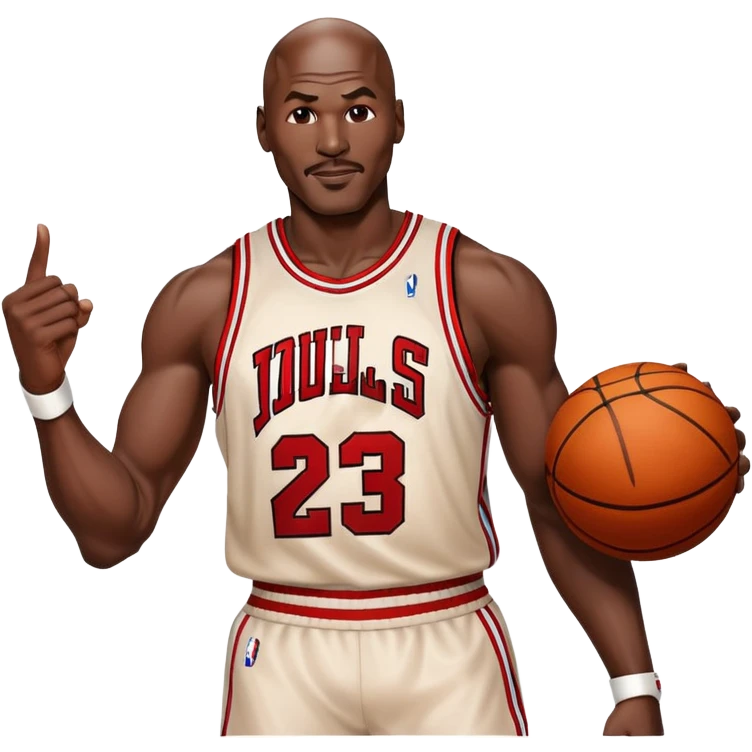 Michael Jordan basketball star half body portrait emoji