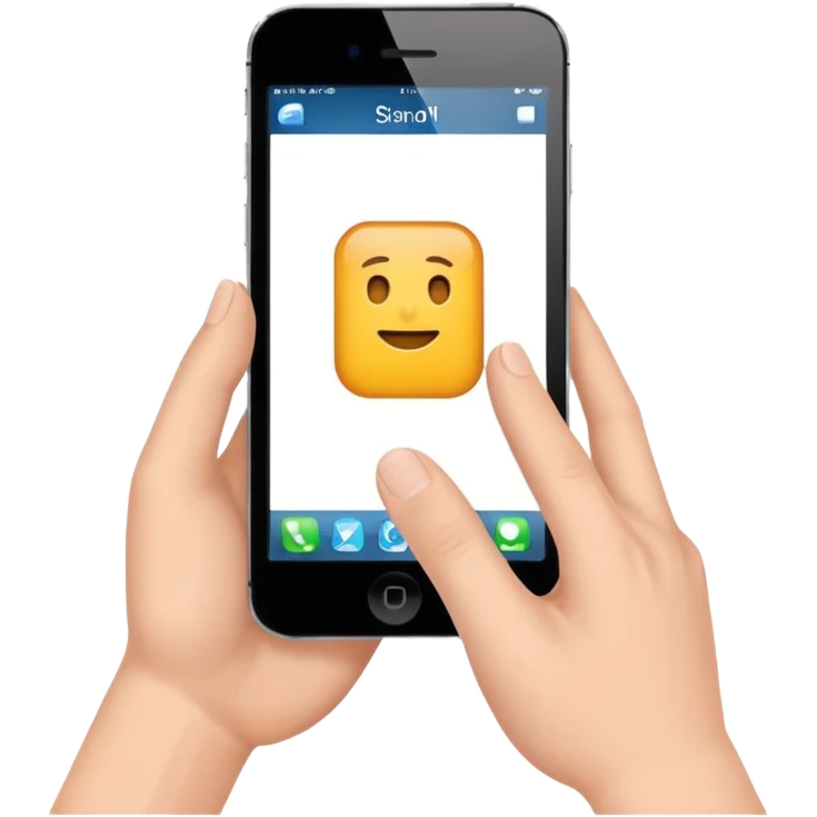 hands holding a cell phone emoji