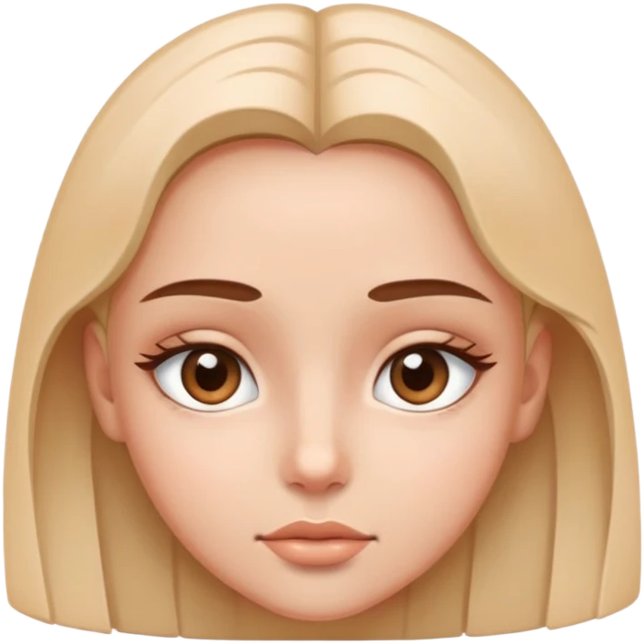 girl with eyes close together on face emoji