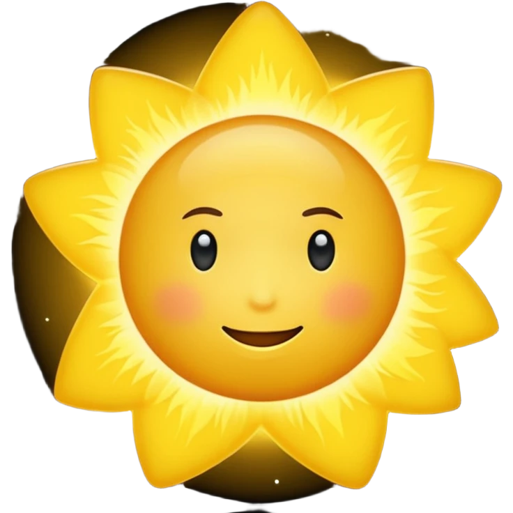 Realistic image of the star sun in space emoji