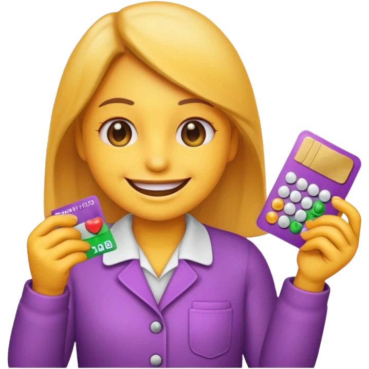 Emoji like this “🥰” holding a credit card with pills emoji