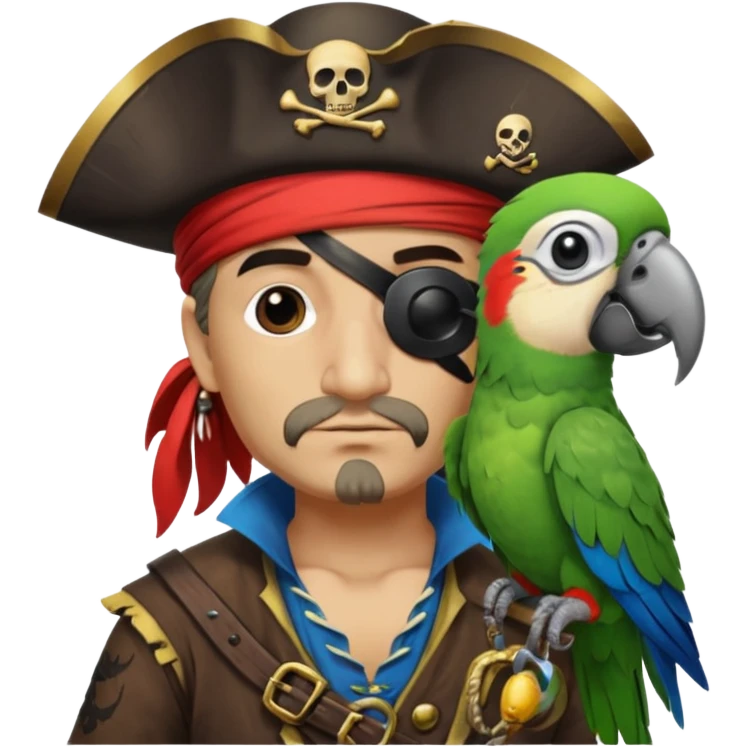 pirate and parrot emoji