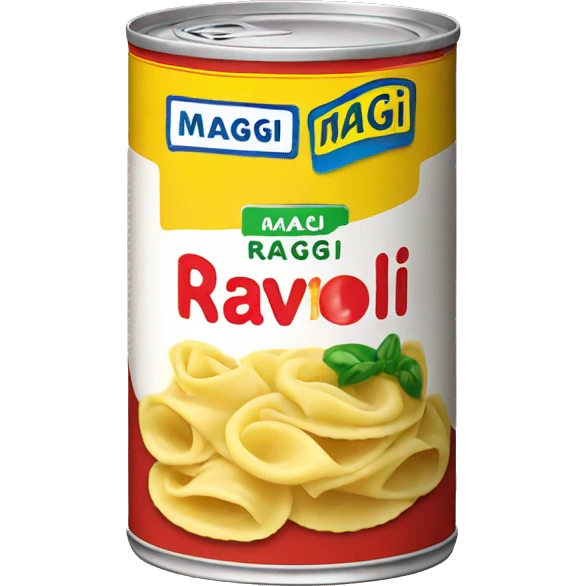 a can of ravioli Maggi branded emoji