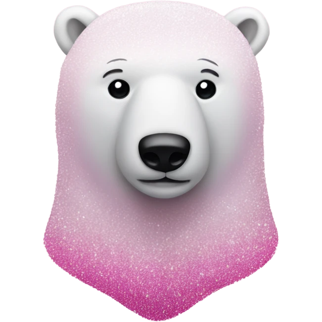 Pink ombre polar bear with glitter and no white emoji