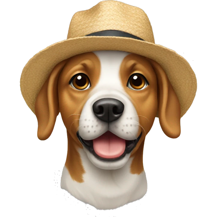 Dog wearing a hat emoji