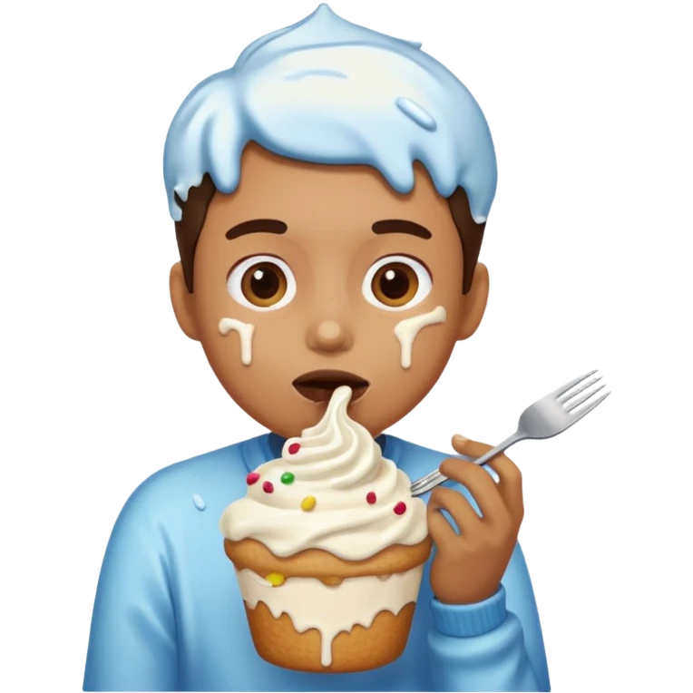 Human eating frosting  emoji