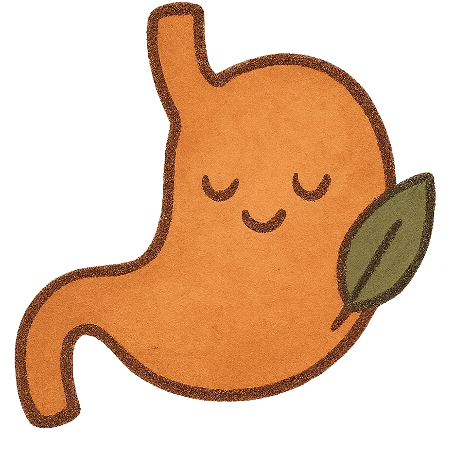 cartoon stomach, simple and friendly, modern flat style emoji