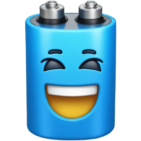 BLUE battery laughing emoji