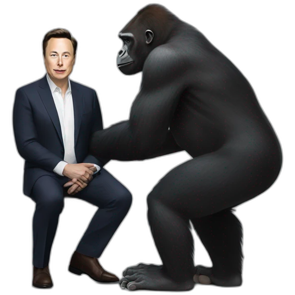Gorilla meeting Elon Musk emoji