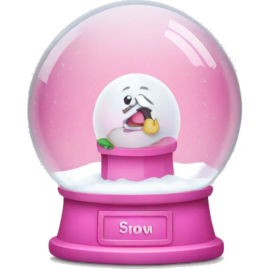 Snow globe,pink, emoji