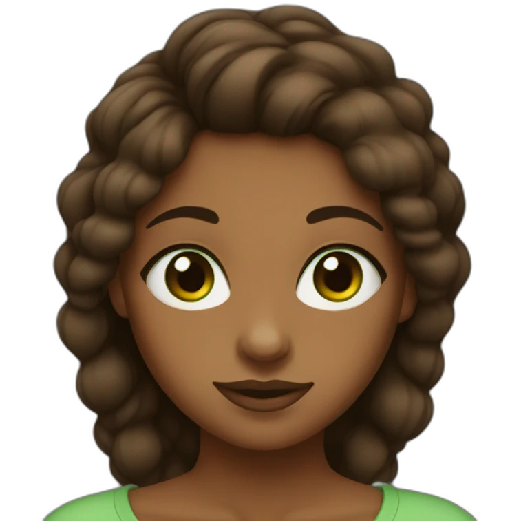 Brown Girl with Square classes Green eyes emoji