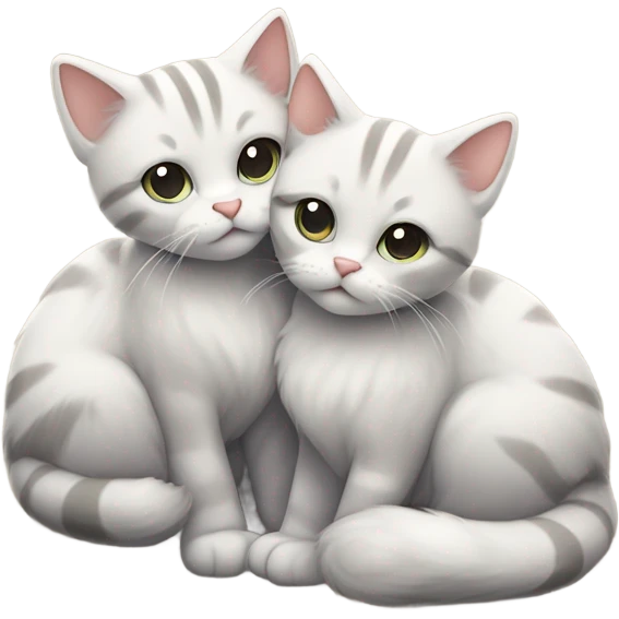 Two cats cuddling cute  emoji