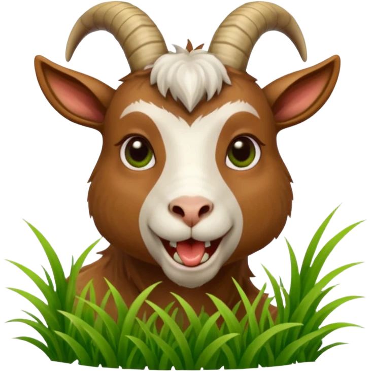 goat biting grass in his mouth emoji