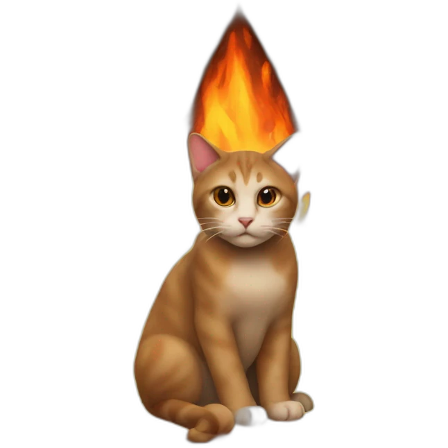 cat fire triangle emoji