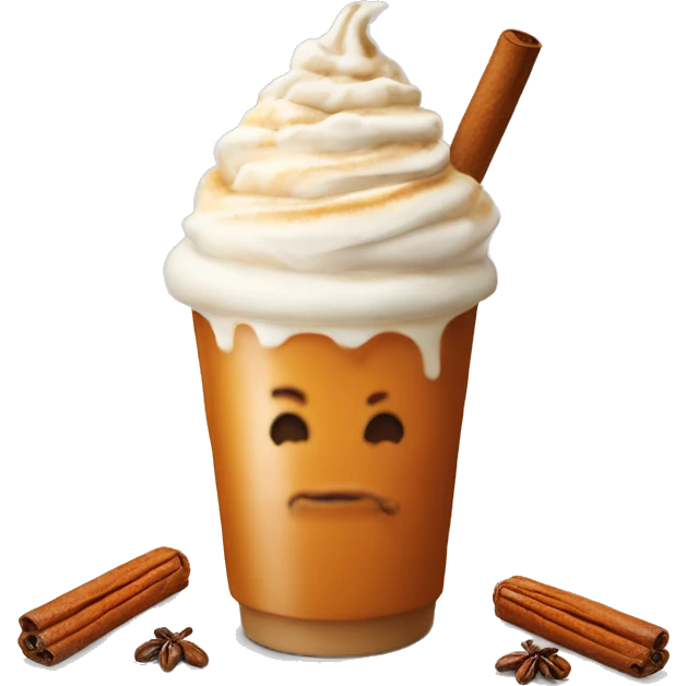Pumpkin spice latte with whipped cream emoji