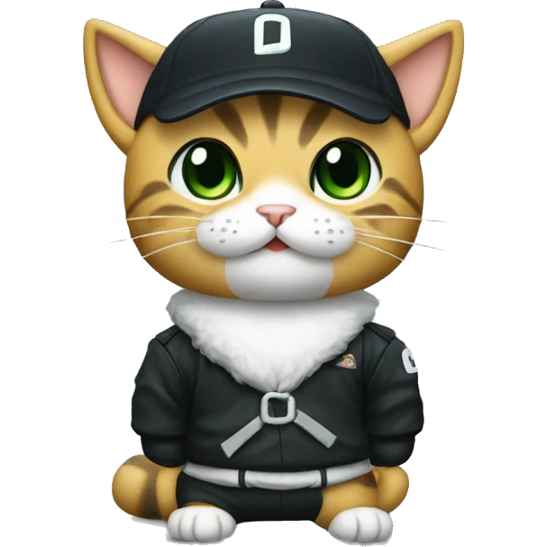 cat dressed as ichiro suzuki emoji