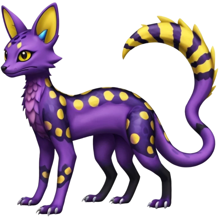 Shiny Salandit-Umbreon-Serval-Noivern-Noibat-Hybrid (Full body) emoji